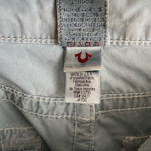 True Religion Jayde light blue cotton turn up shorts (size 27 fits like 28) - Picture 6 of 14